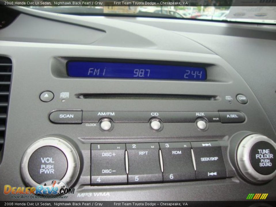 2008 Honda Civic LX Sedan Nighthawk Black Pearl / Gray Photo #12
