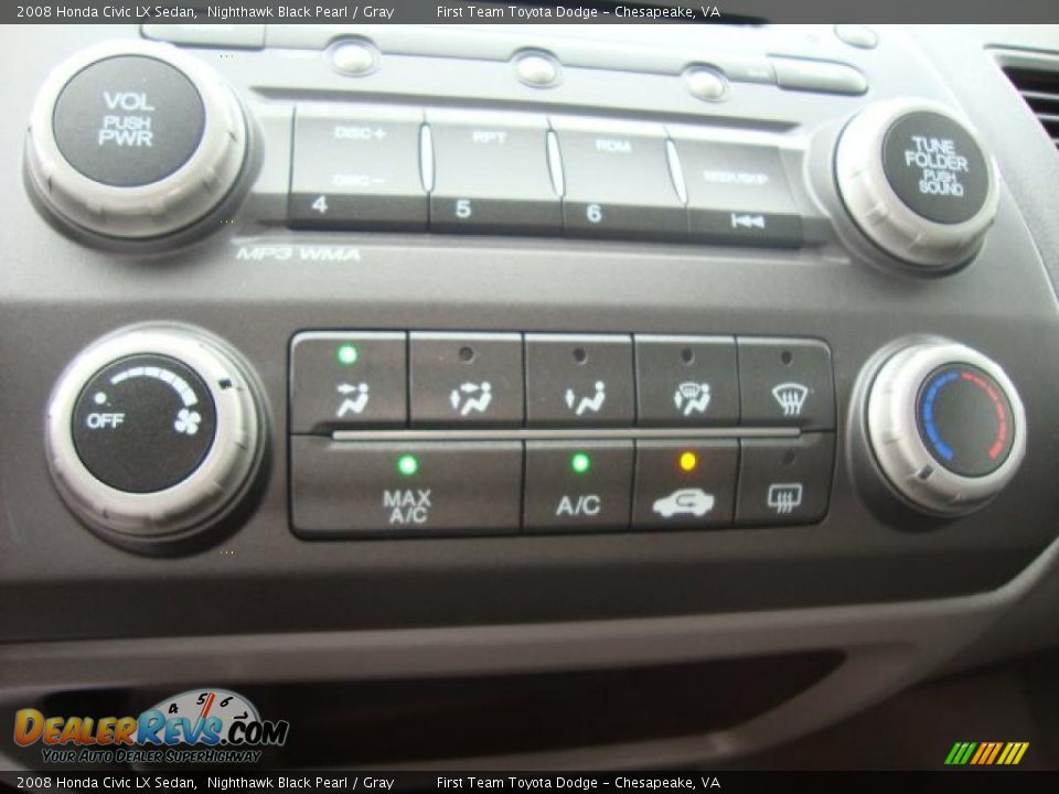 2008 Honda Civic LX Sedan Nighthawk Black Pearl / Gray Photo #13