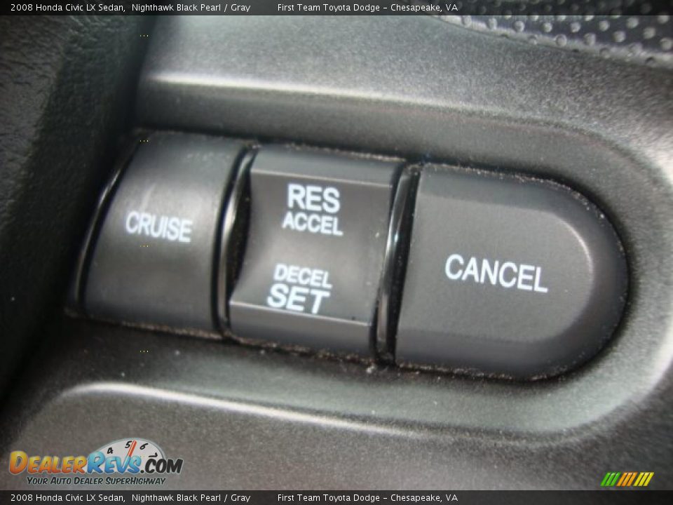2008 Honda Civic LX Sedan Nighthawk Black Pearl / Gray Photo #14