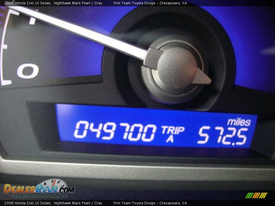 2008 Honda Civic LX Sedan Nighthawk Black Pearl / Gray Photo #16