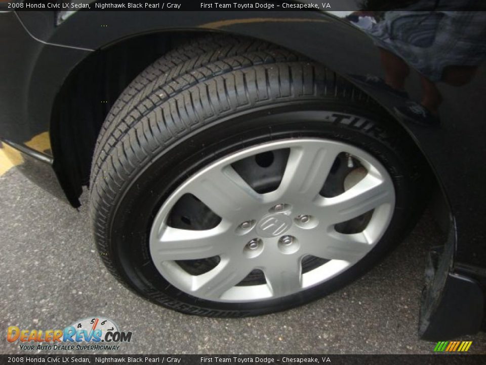 2008 Honda Civic LX Sedan Nighthawk Black Pearl / Gray Photo #18