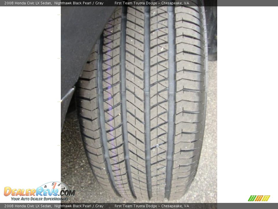 2008 Honda Civic LX Sedan Nighthawk Black Pearl / Gray Photo #19