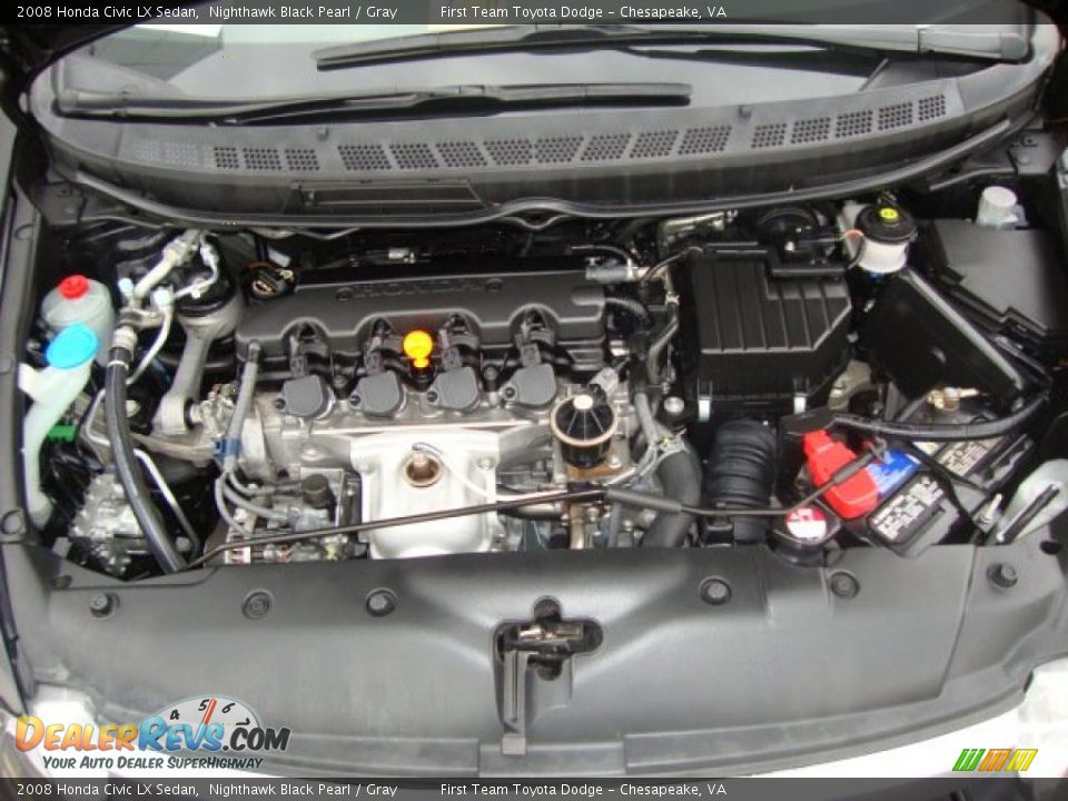 2008 Honda Civic LX Sedan Nighthawk Black Pearl / Gray Photo #20