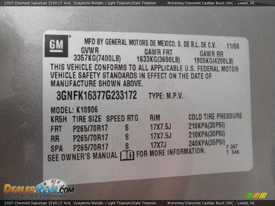 2007 Chevrolet Suburban 1500 LT 4x4 Graystone Metallic / Light Titanium/Dark Titanium Photo #6
