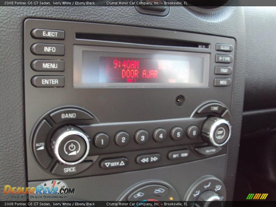 2008 Pontiac G6 GT Sedan Ivory White / Ebony Black Photo #19