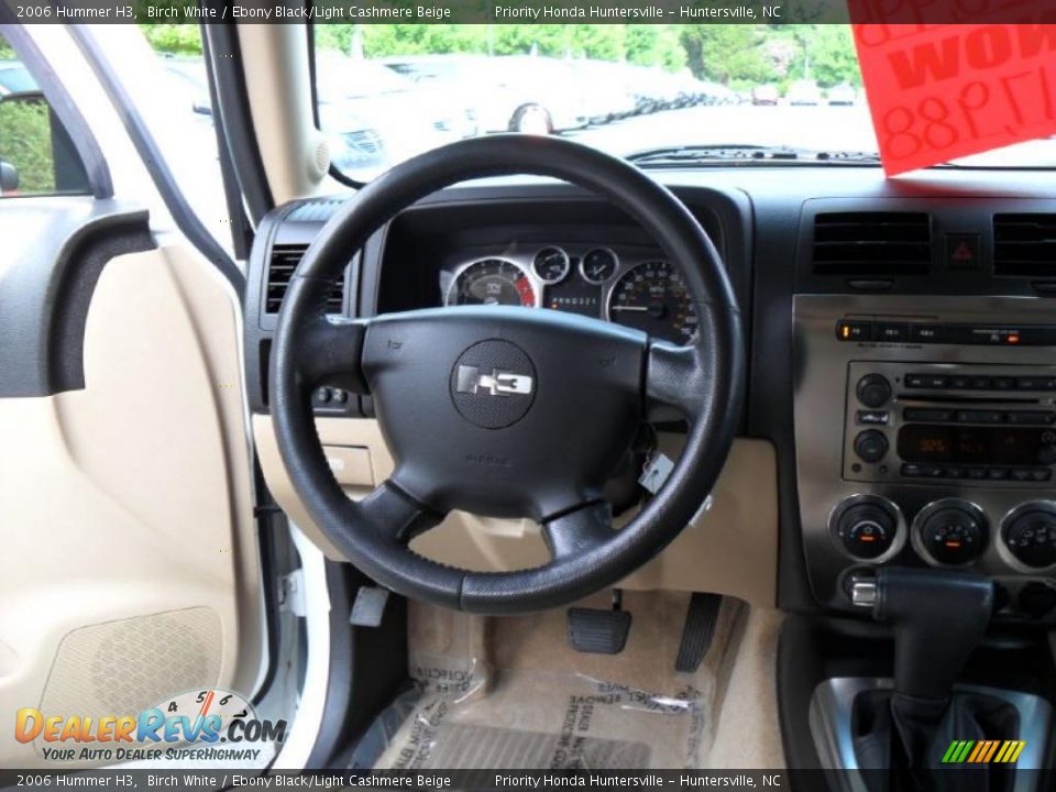 2006 Hummer H3 Birch White / Ebony Black/Light Cashmere Beige Photo #15