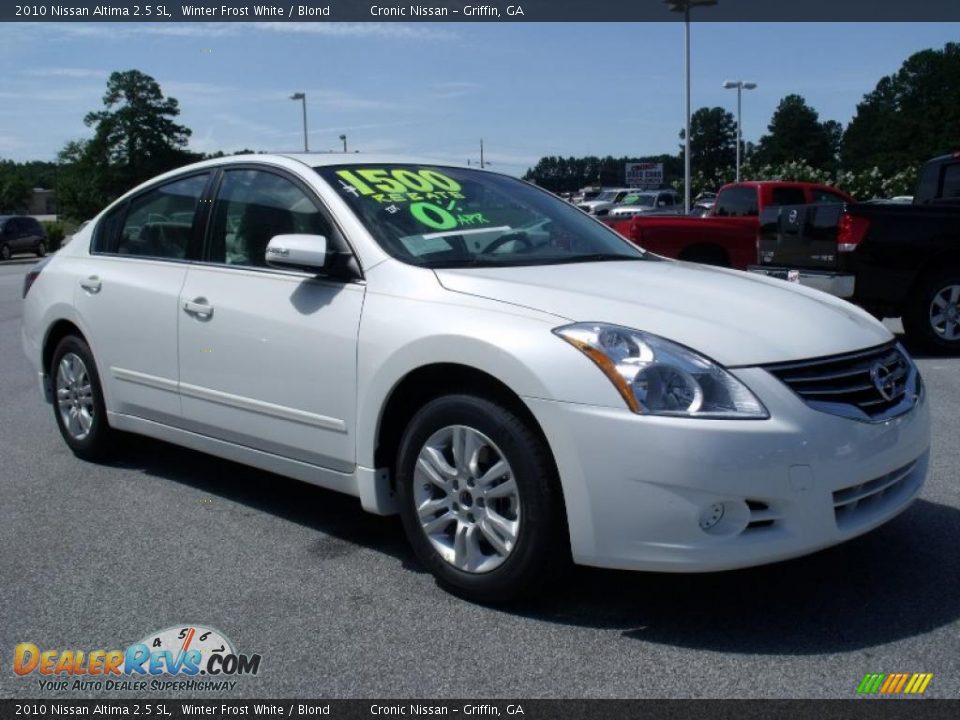 2010 Nissan Altima 2.5 SL Winter Frost White / Blond Photo #7