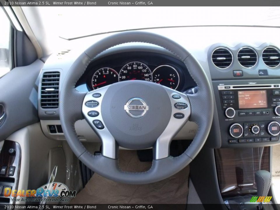 2010 Nissan Altima 2.5 SL Winter Frost White / Blond Photo #12