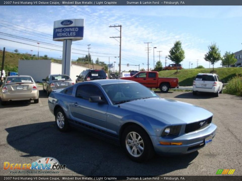 2007 Ford Mustang V6 Deluxe Coupe Windveil Blue Metallic / Light Graphite Photo #1