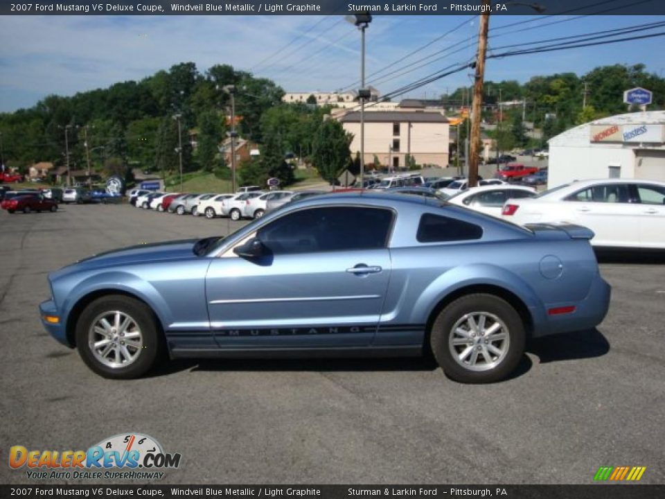 2007 Ford Mustang V6 Deluxe Coupe Windveil Blue Metallic / Light Graphite Photo #6