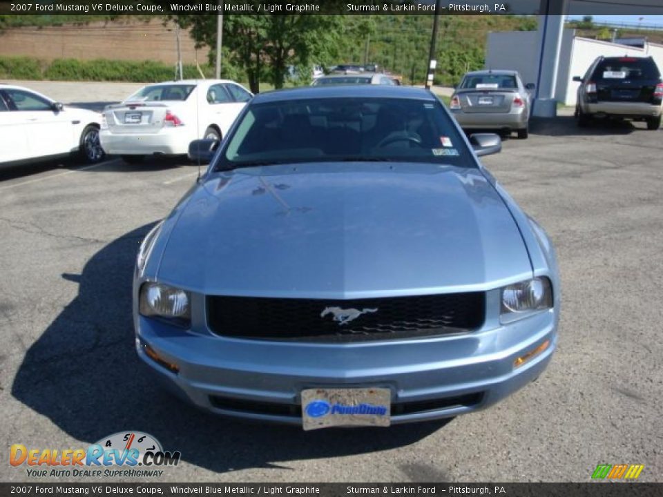 2007 Ford Mustang V6 Deluxe Coupe Windveil Blue Metallic / Light Graphite Photo #11