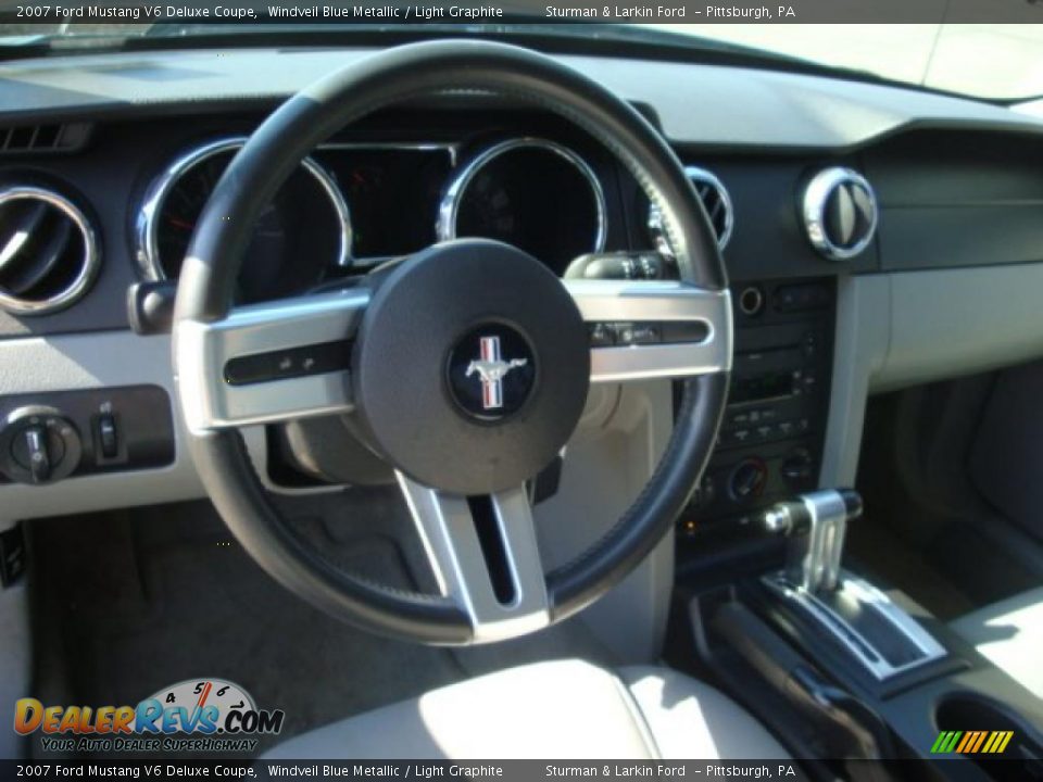 2007 Ford Mustang V6 Deluxe Coupe Windveil Blue Metallic / Light Graphite Photo #13