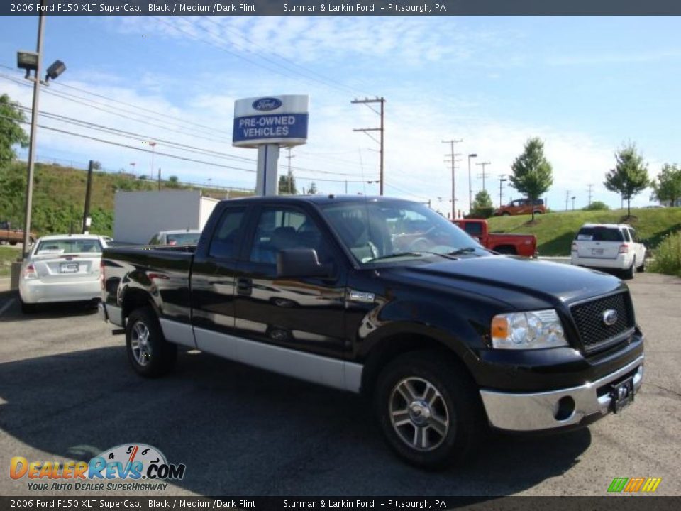 2006 Ford F150 XLT SuperCab Black / Medium/Dark Flint Photo #1