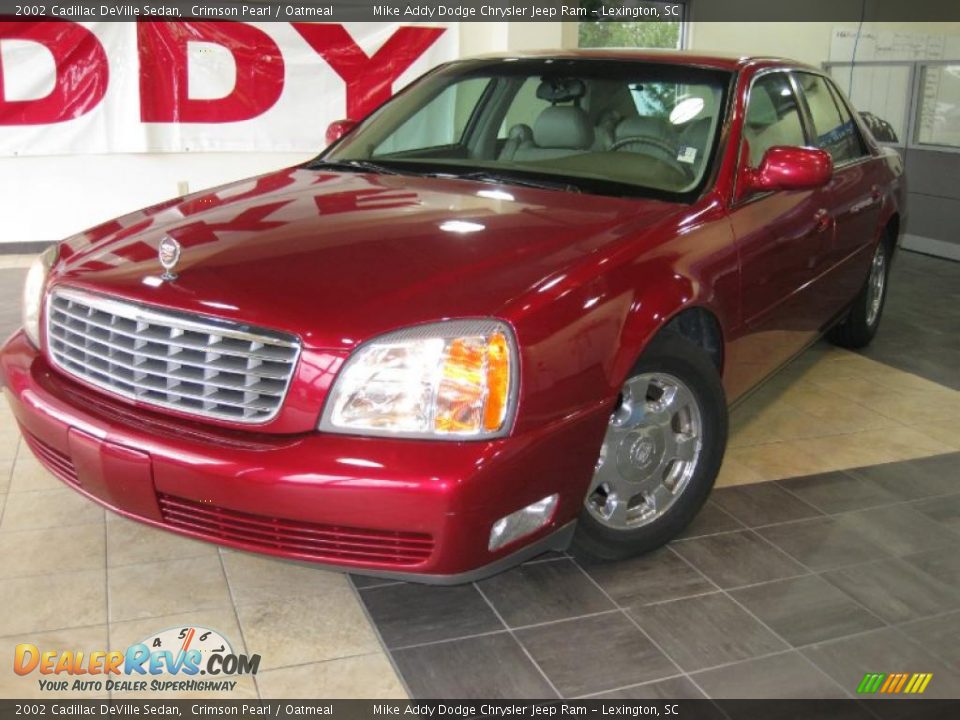 2002 Cadillac DeVille Sedan Crimson Pearl / Oatmeal Photo #2