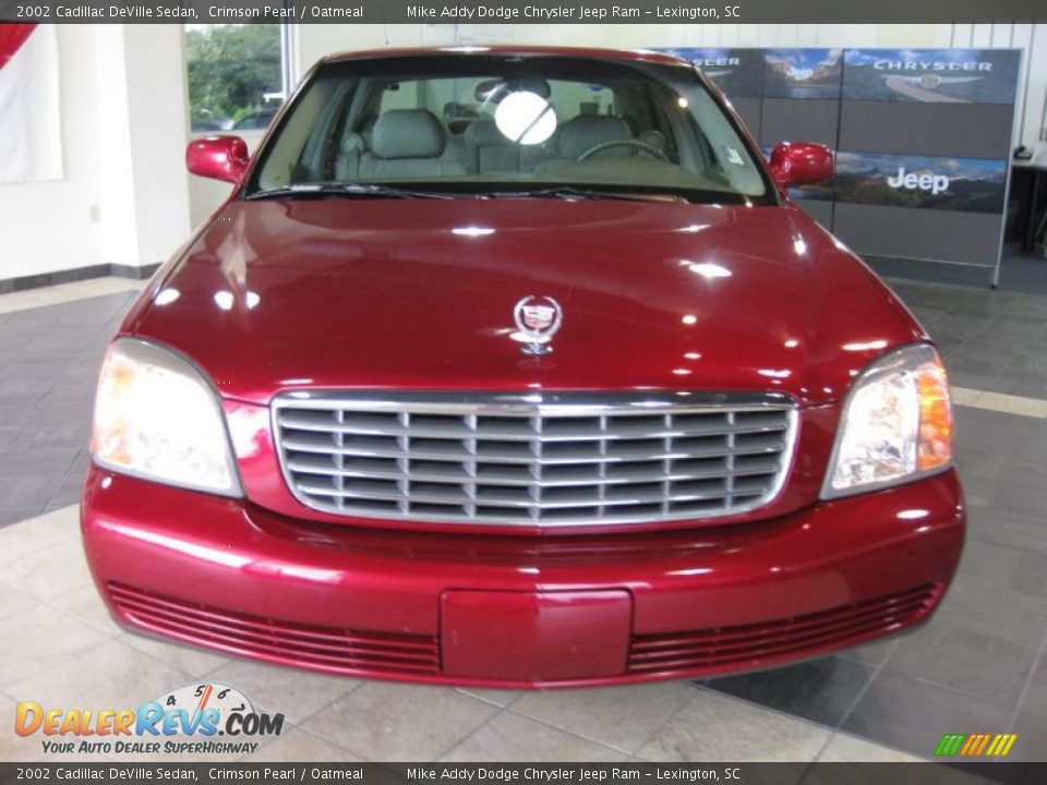 2002 Cadillac DeVille Sedan Crimson Pearl / Oatmeal Photo #3