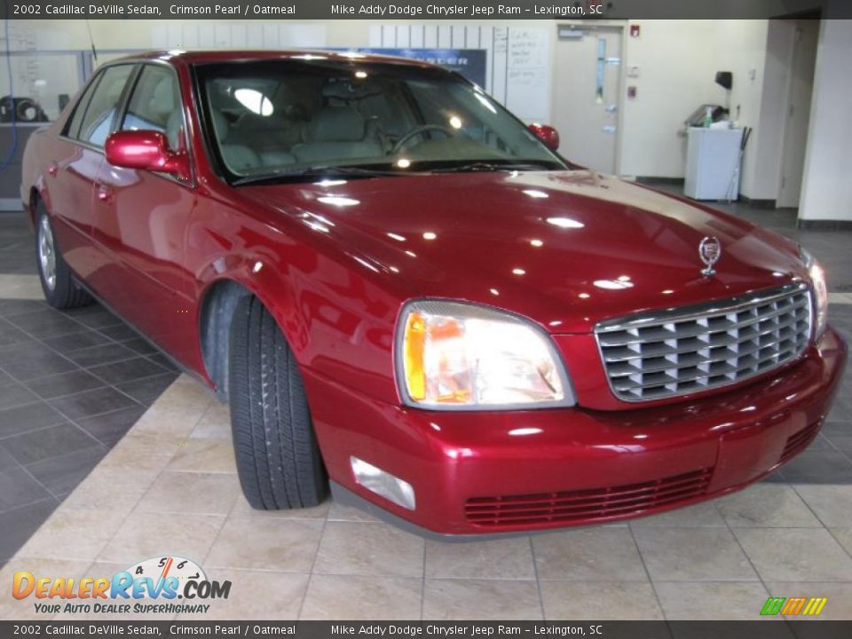 2002 Cadillac DeVille Sedan Crimson Pearl / Oatmeal Photo #4