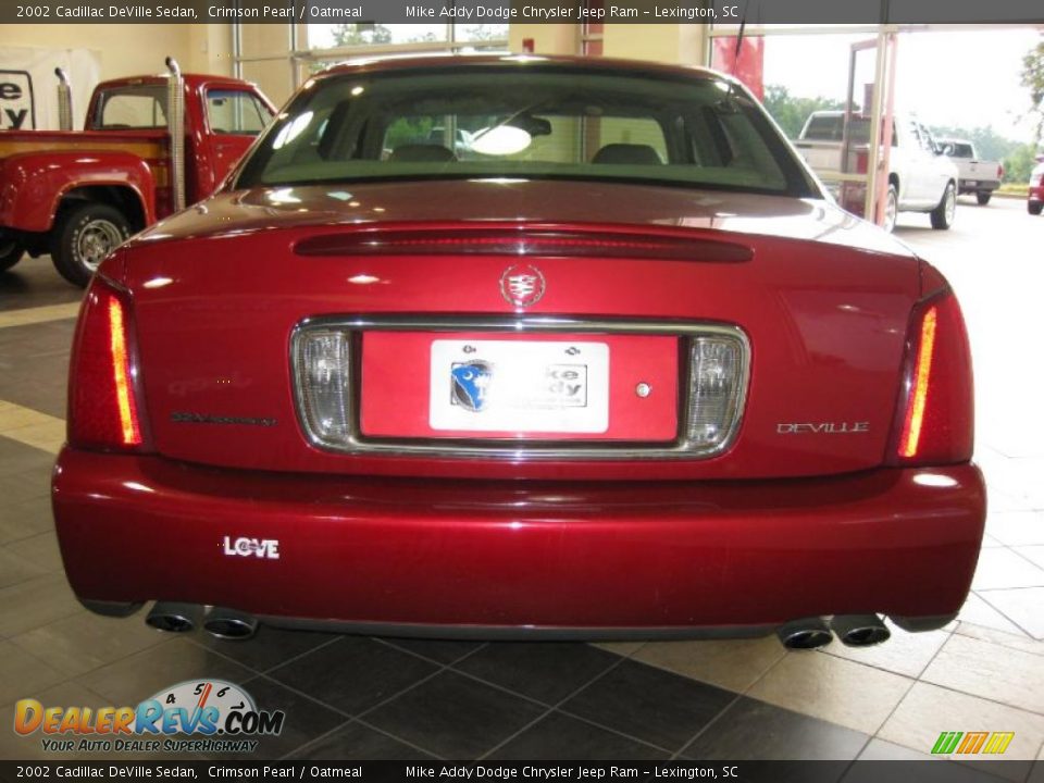 2002 Cadillac DeVille Sedan Crimson Pearl / Oatmeal Photo #7
