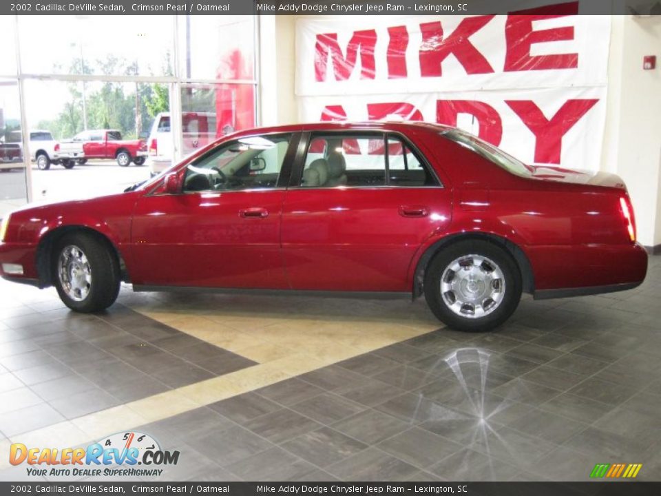 2002 Cadillac DeVille Sedan Crimson Pearl / Oatmeal Photo #9