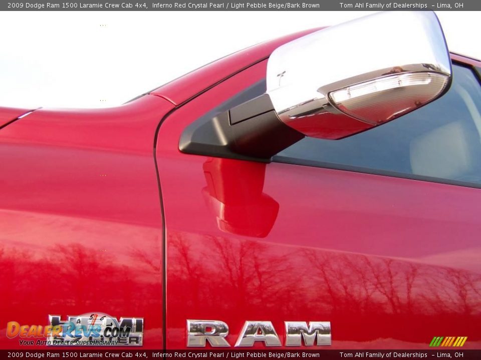 2009 Dodge Ram 1500 Laramie Crew Cab 4x4 Inferno Red Crystal Pearl / Light Pebble Beige/Bark Brown Photo #3