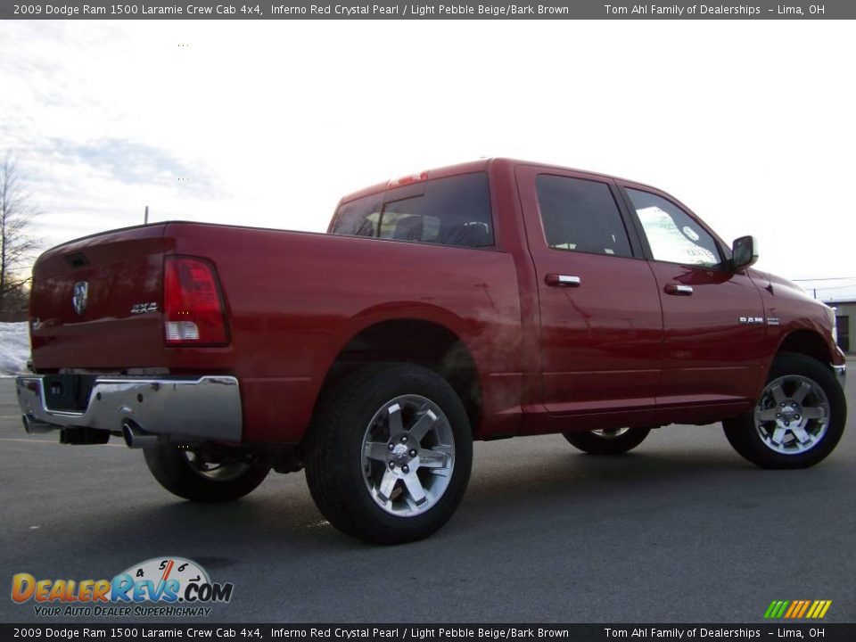 2009 Dodge Ram 1500 Laramie Crew Cab 4x4 Inferno Red Crystal Pearl / Light Pebble Beige/Bark Brown Photo #5