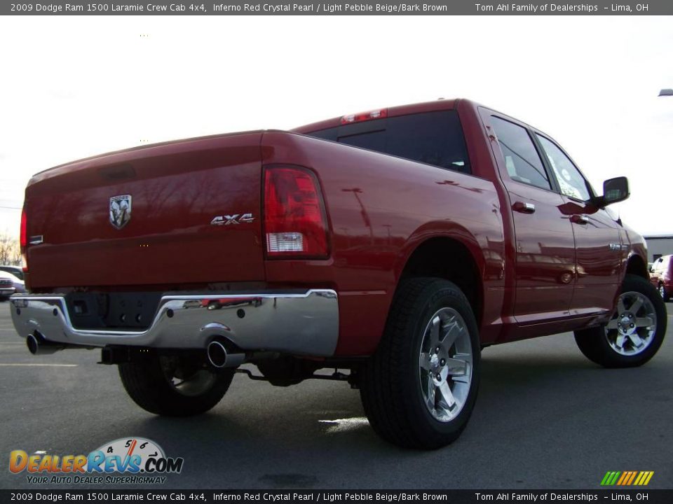 2009 Dodge Ram 1500 Laramie Crew Cab 4x4 Inferno Red Crystal Pearl / Light Pebble Beige/Bark Brown Photo #6