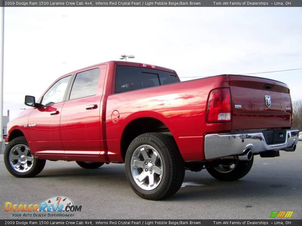 2009 Dodge Ram 1500 Laramie Crew Cab 4x4 Inferno Red Crystal Pearl / Light Pebble Beige/Bark Brown Photo #8