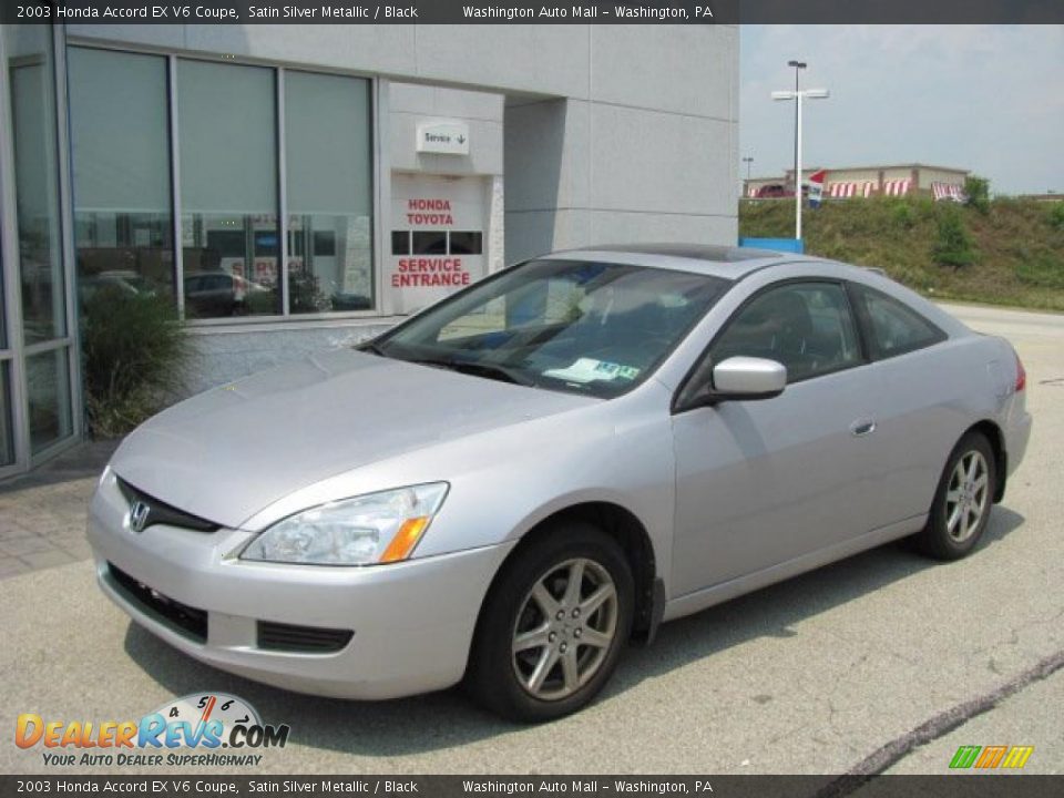 2003 Honda Accord EX V6 Coupe Satin Silver Metallic / Black Photo #2