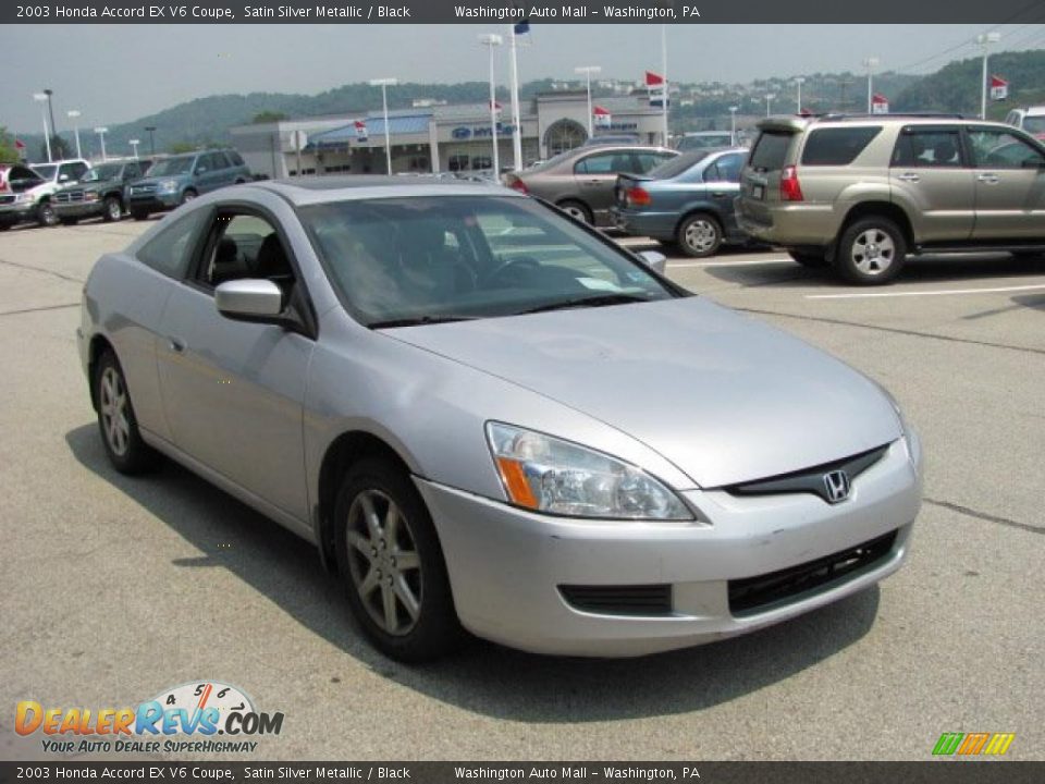 2003 Honda Accord EX V6 Coupe Satin Silver Metallic / Black Photo #10