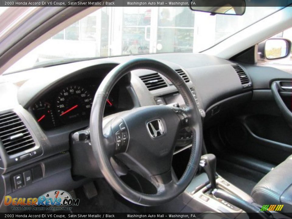 2003 Honda Accord EX V6 Coupe Satin Silver Metallic / Black Photo #14