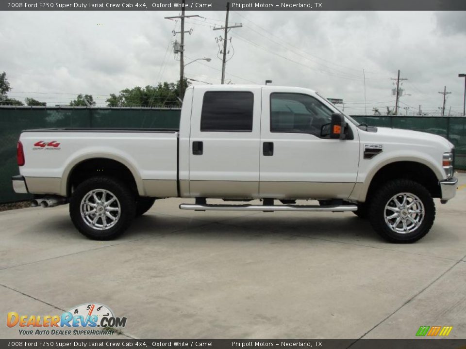 2008 Ford F250 Super Duty Lariat Crew Cab 4x4 Oxford White / Camel Photo #2