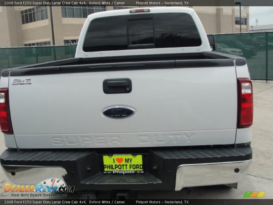 2008 Ford F250 Super Duty Lariat Crew Cab 4x4 Oxford White / Camel Photo #4