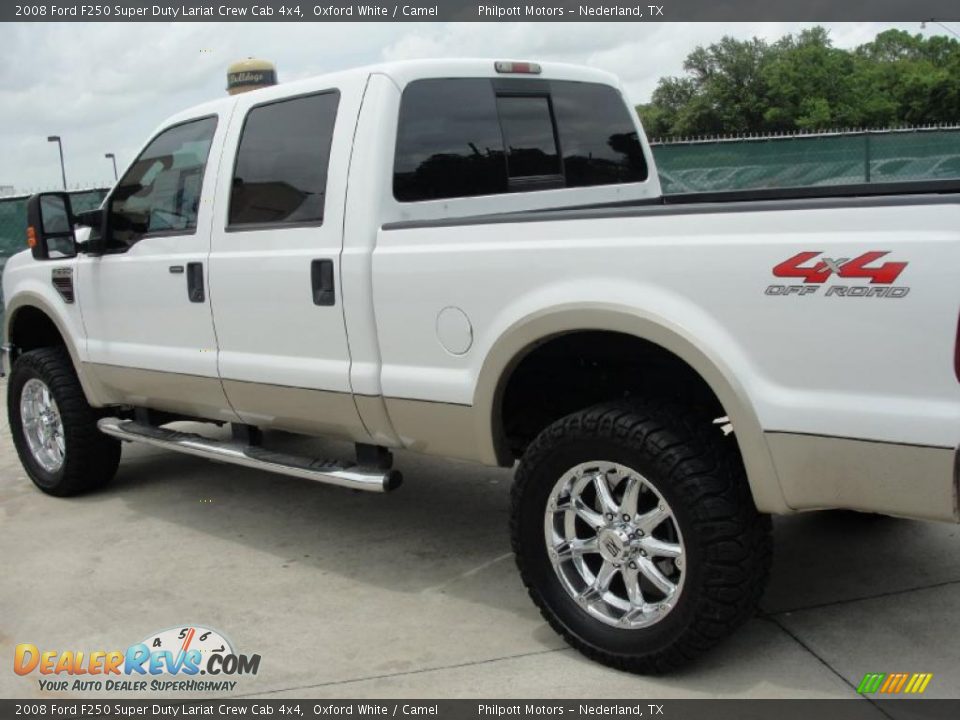 2008 Ford F250 Super Duty Lariat Crew Cab 4x4 Oxford White / Camel Photo #5