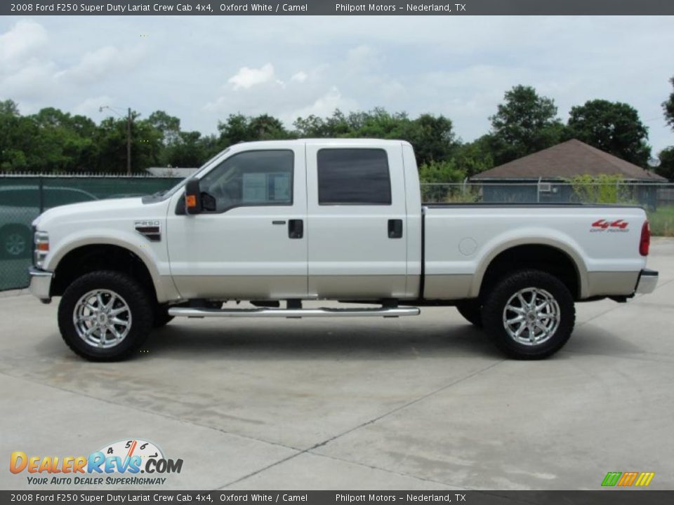 2008 Ford F250 Super Duty Lariat Crew Cab 4x4 Oxford White / Camel Photo #6
