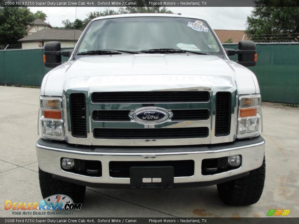 2008 Ford F250 Super Duty Lariat Crew Cab 4x4 Oxford White / Camel Photo #8