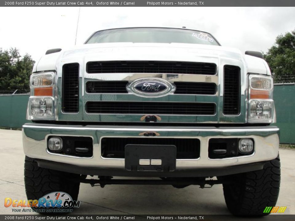 2008 Ford F250 Super Duty Lariat Crew Cab 4x4 Oxford White / Camel Photo #9
