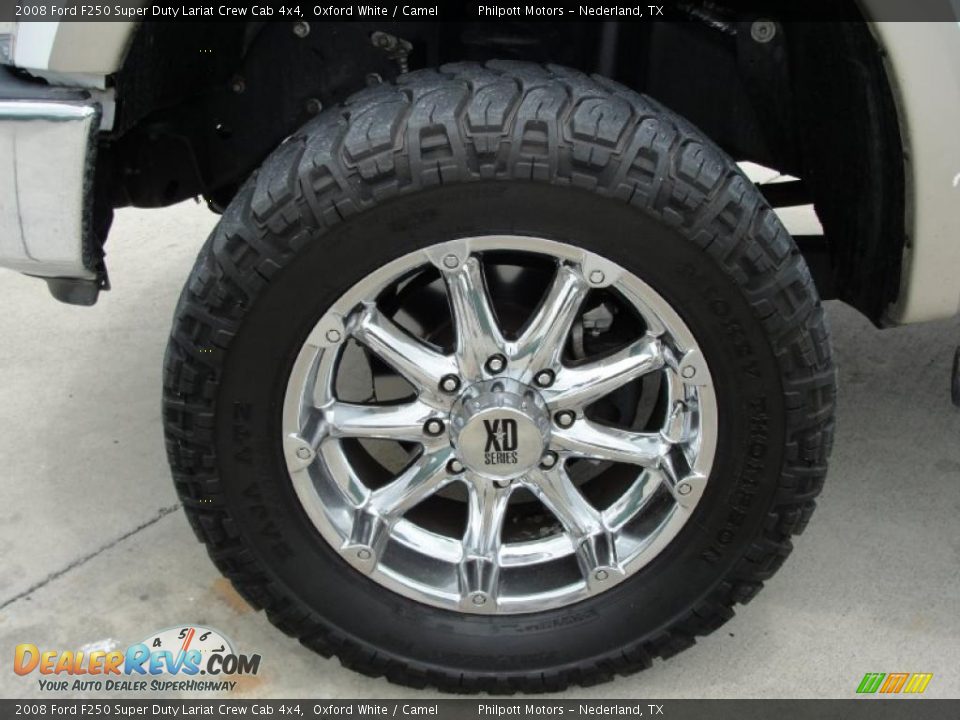 2008 Ford F250 Super Duty Lariat Crew Cab 4x4 Oxford White / Camel Photo #12