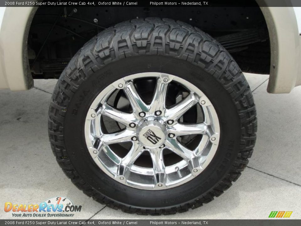 2008 Ford F250 Super Duty Lariat Crew Cab 4x4 Oxford White / Camel Photo #13
