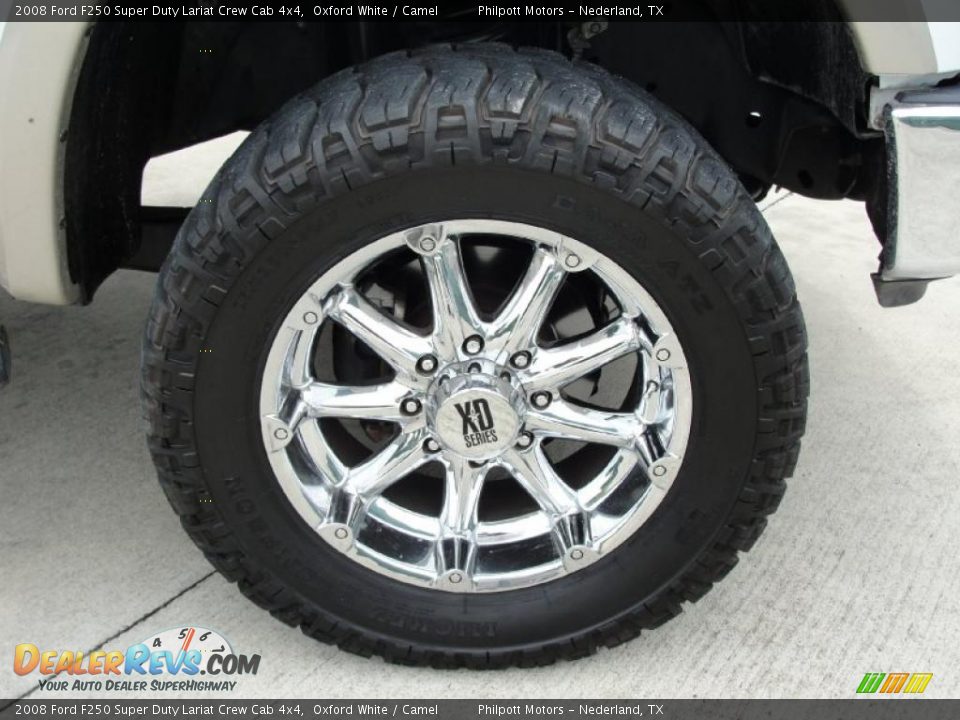 2008 Ford F250 Super Duty Lariat Crew Cab 4x4 Oxford White / Camel Photo #15