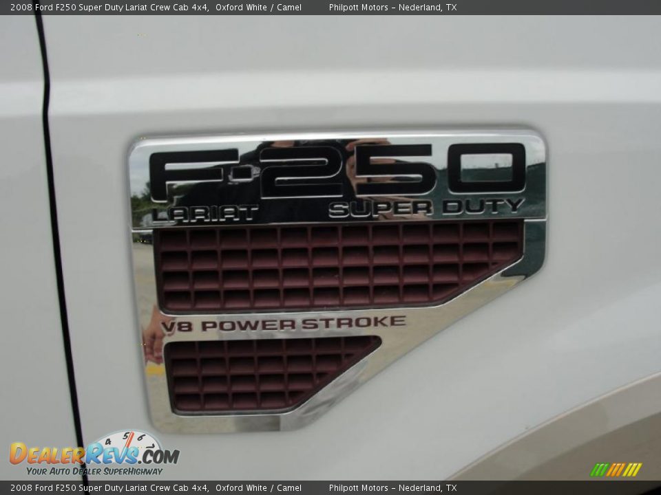 2008 Ford F250 Super Duty Lariat Crew Cab 4x4 Oxford White / Camel Photo #16