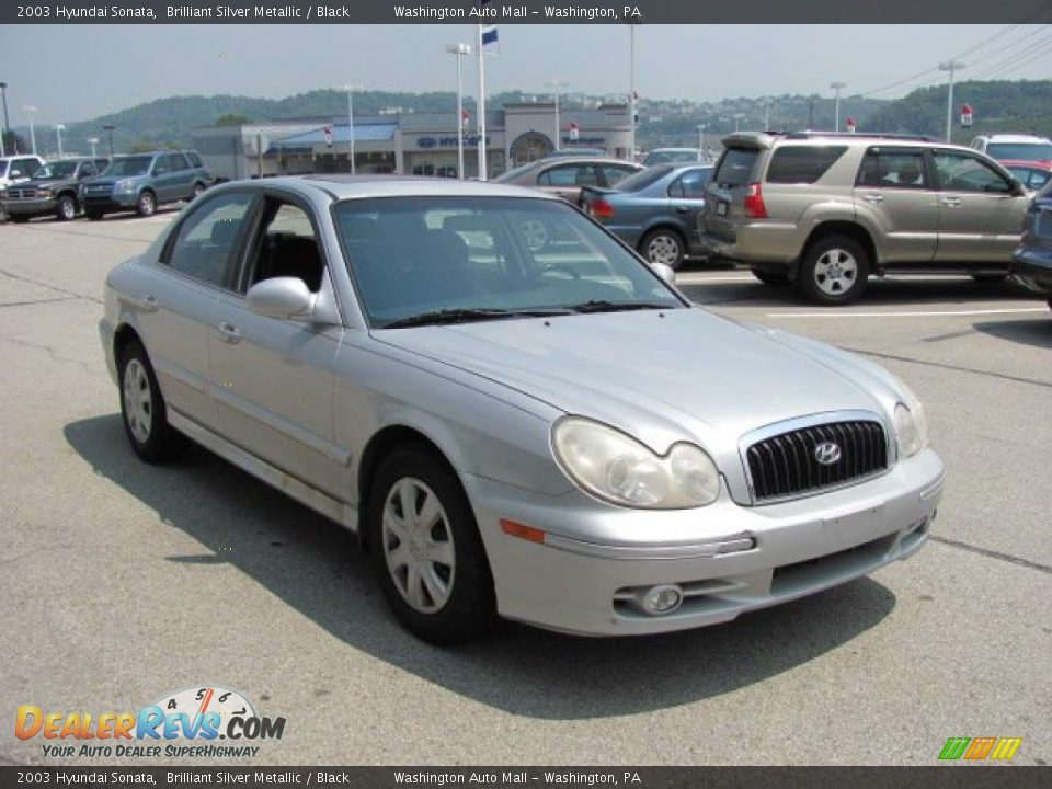 2003 Hyundai Sonata Brilliant Silver Metallic / Black Photo #10