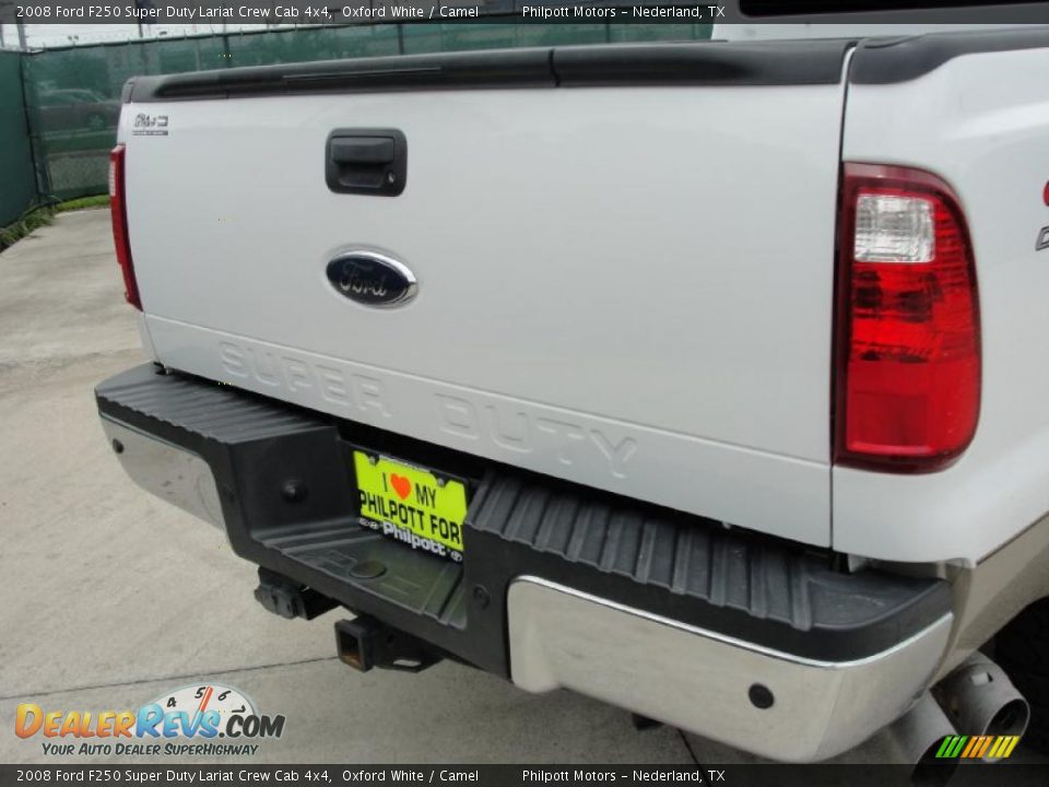 2008 Ford F250 Super Duty Lariat Crew Cab 4x4 Oxford White / Camel Photo #21