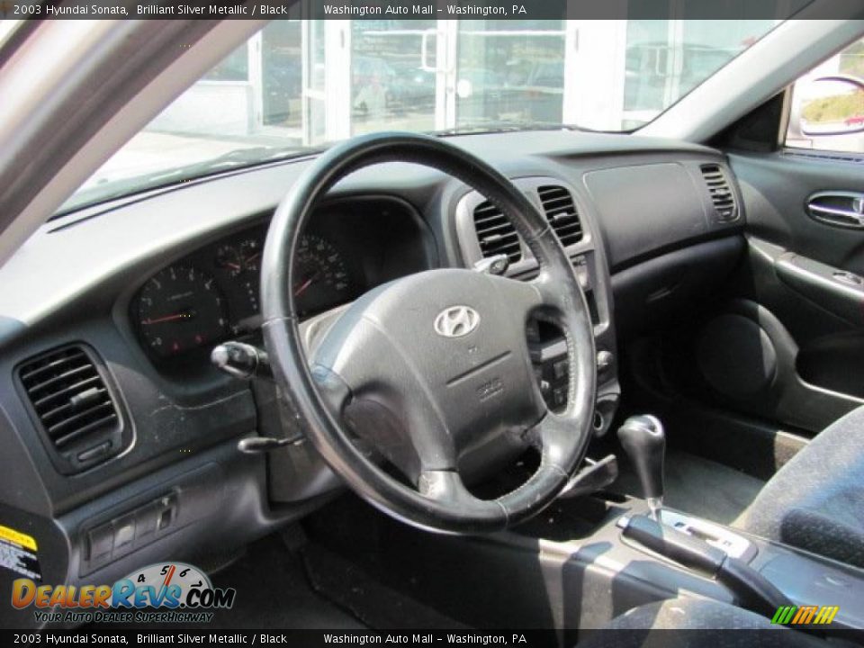 2003 Hyundai Sonata Brilliant Silver Metallic / Black Photo #14