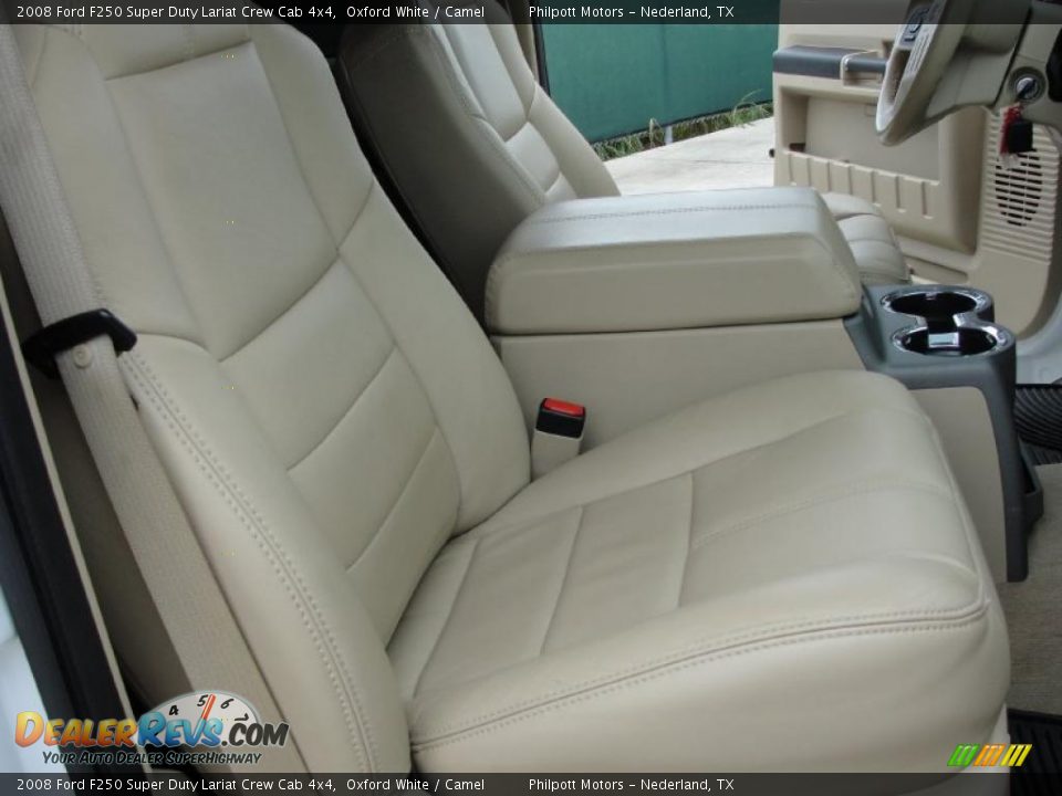 2008 Ford F250 Super Duty Lariat Crew Cab 4x4 Oxford White / Camel Photo #29