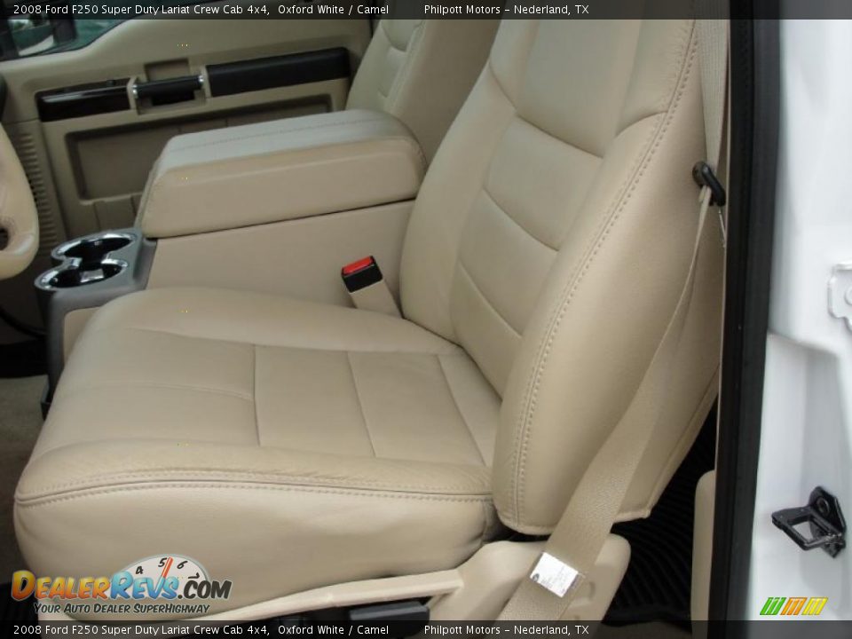 2008 Ford F250 Super Duty Lariat Crew Cab 4x4 Oxford White / Camel Photo #36