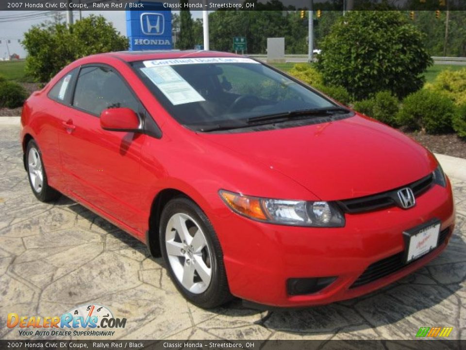2007 Honda Civic EX Coupe Rallye Red / Black Photo #2
