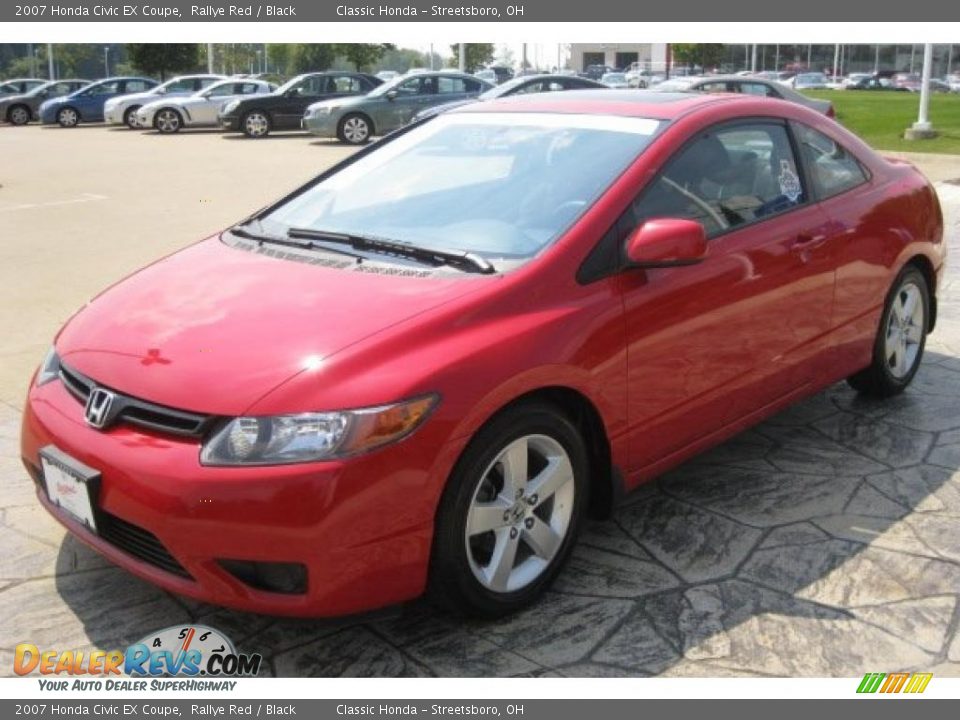 2007 Honda Civic EX Coupe Rallye Red / Black Photo #3