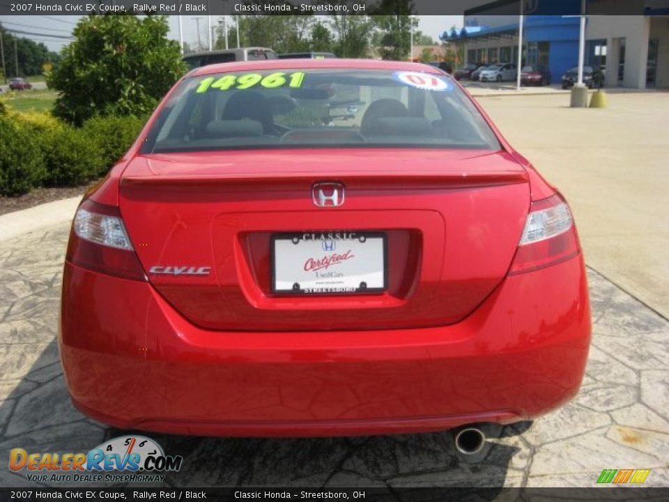 2007 Honda Civic EX Coupe Rallye Red / Black Photo #4