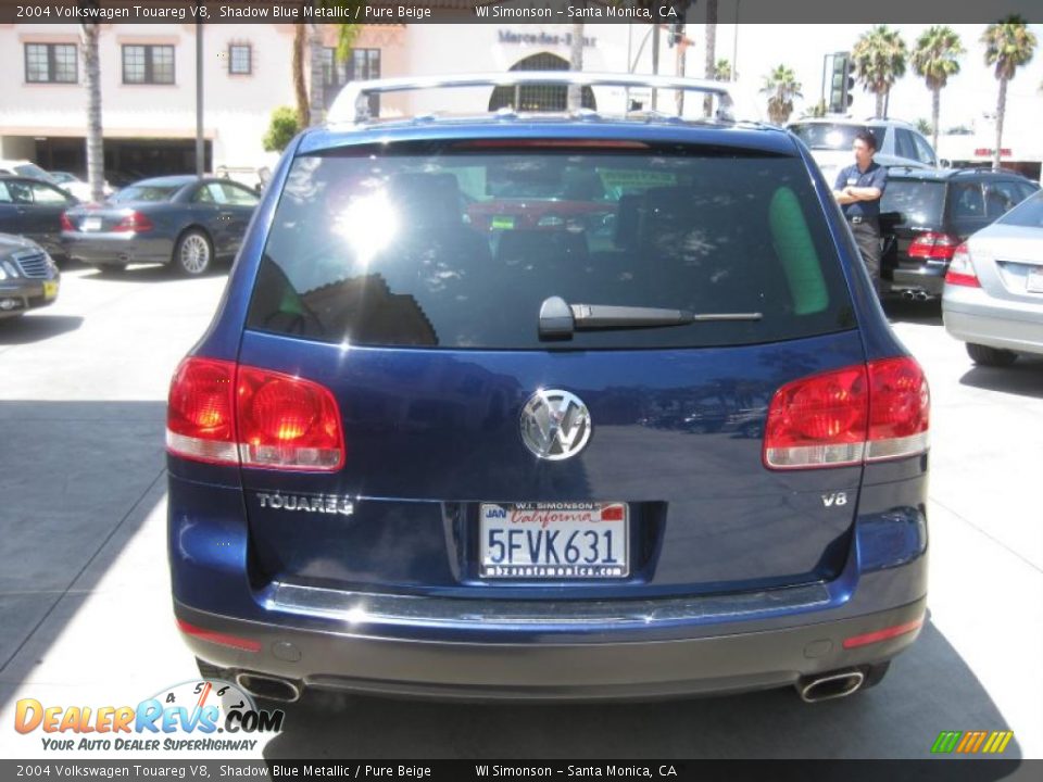 2004 Volkswagen Touareg V8 Shadow Blue Metallic / Pure Beige Photo #4