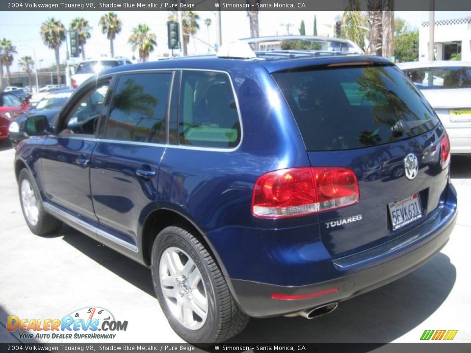 2004 Volkswagen Touareg V8 Shadow Blue Metallic / Pure Beige Photo #7