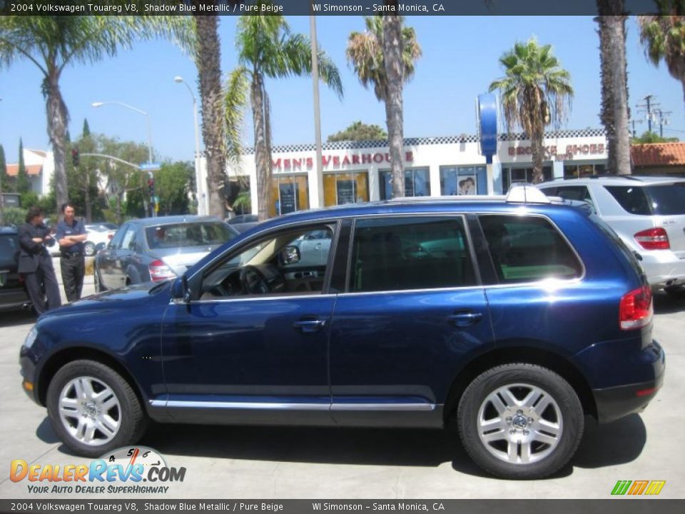 2004 Volkswagen Touareg V8 Shadow Blue Metallic / Pure Beige Photo #8